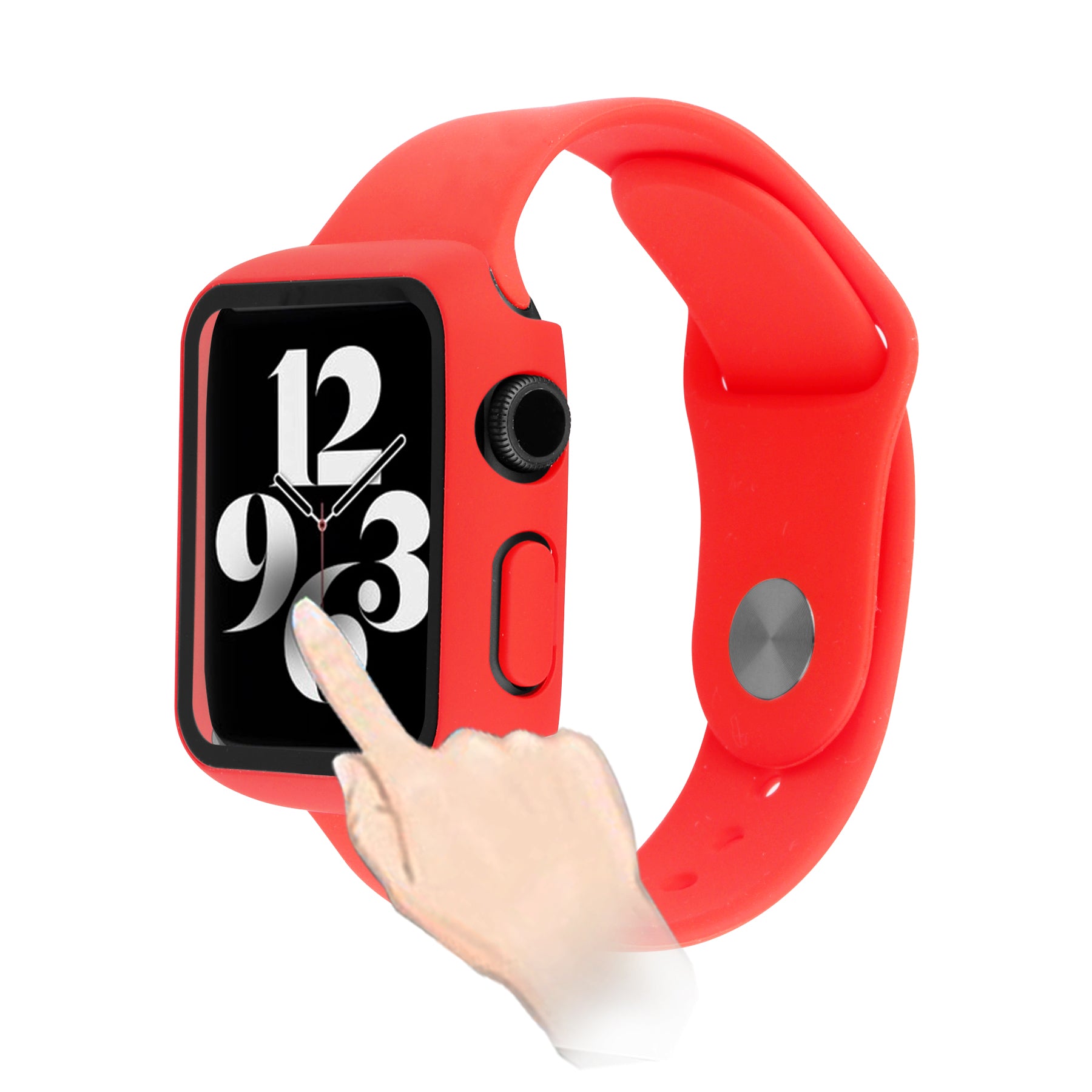 Tempered Glass Screen Protector Film Hard PC Watch Case + Adjustable Silicone Watch Strap Replacement for Apple Watch Series 7 45mm Tempered Glass Screen Protector Film Hard PC Watch Case + Adjustable Silicone Watch Strap Replacement for Apple Watch Series 7 45mm